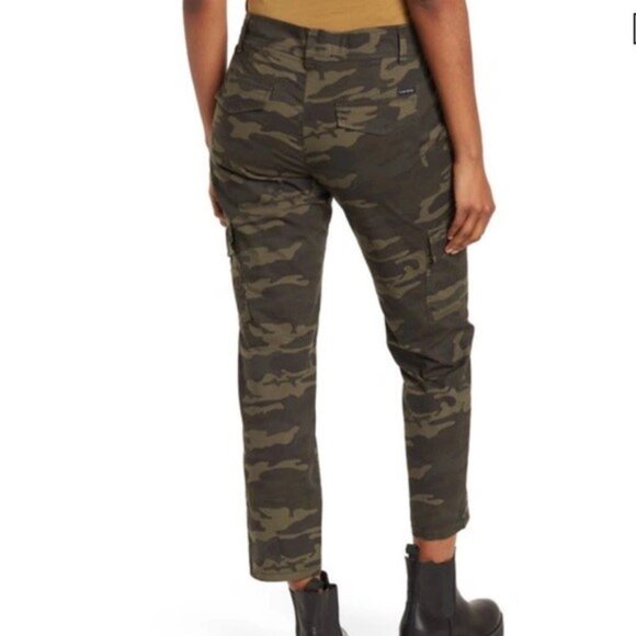 Sanctuary Camo Road Trip Cargo Pants Straight Leg Crop Green Size XXL Worn Once - Picture 2 of 8